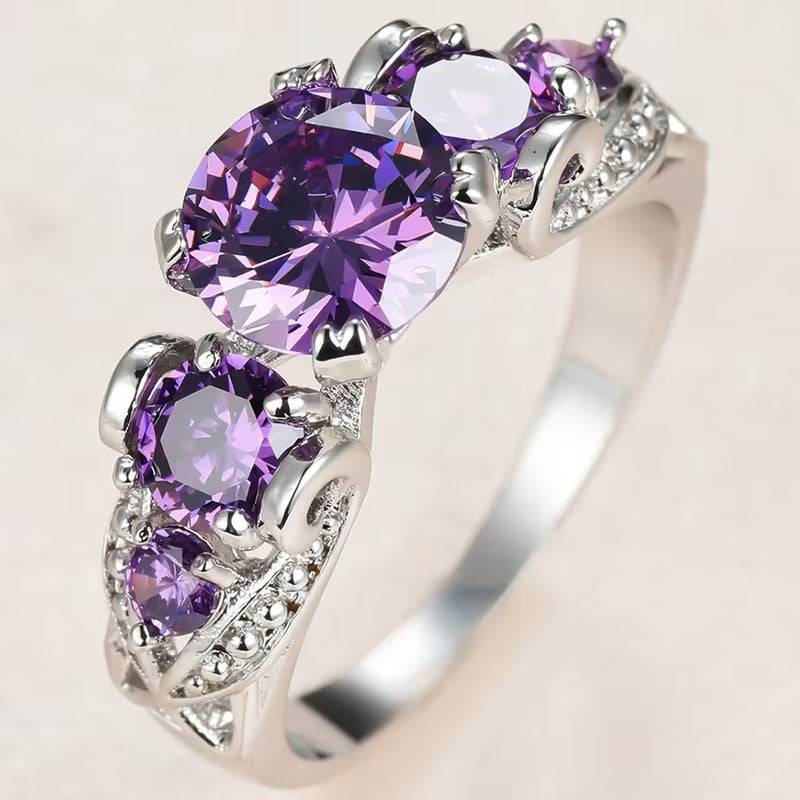 Vintage Amethyst Ring (Silver) - Rose & Oliver
