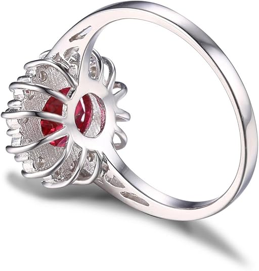 White Gold Classic Ruby Halo Ring - Rose & Oliver