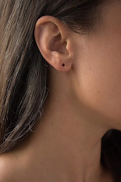 Ruby Round Stud Earrings - Rose & Oliver