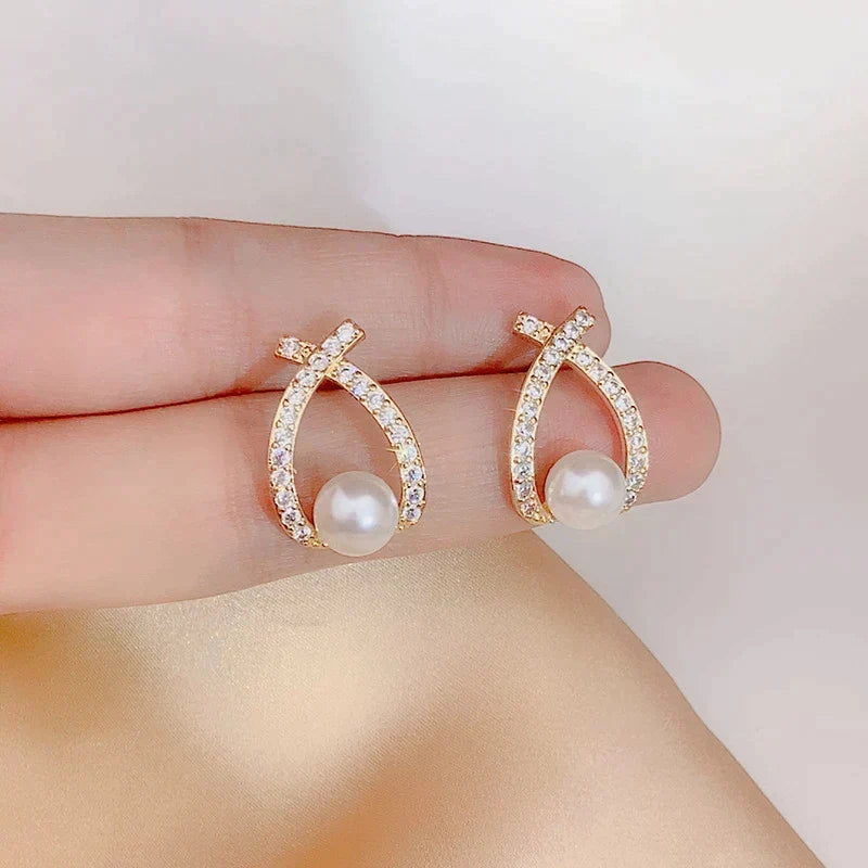 Pearl and Sequin Earrings - Rose & Oliver