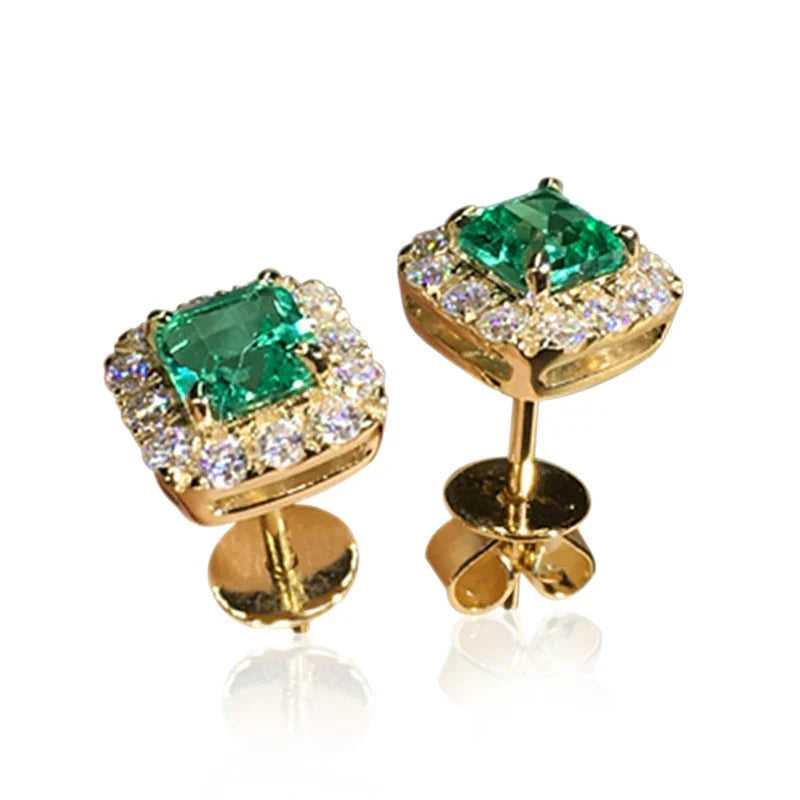 Luise Emerald Gold Earrings - Rose & Oliver