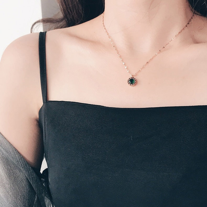 Emerald Dial Necklace - Rose & Oliver