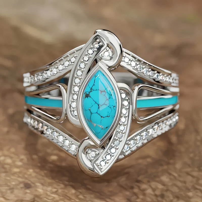 Turquoise Marquise Statement Ring - Rose & Oliver
