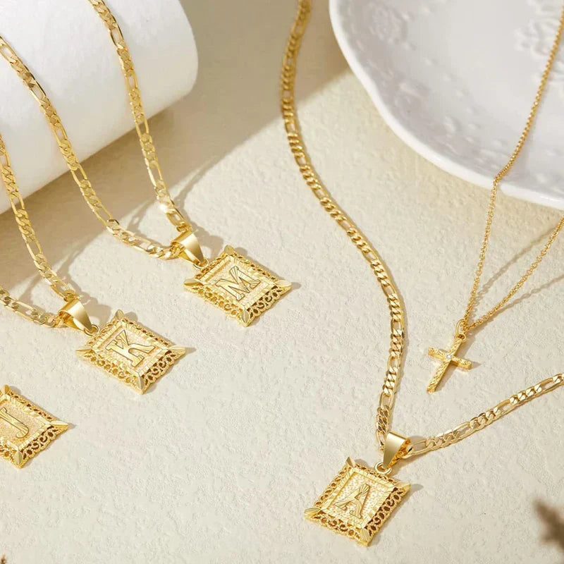 Cross Initial Necklace Set - Rose & Oliver