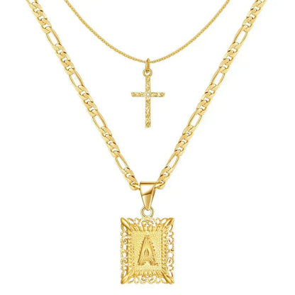 Cross Initial Necklace Set - Rose & Oliver