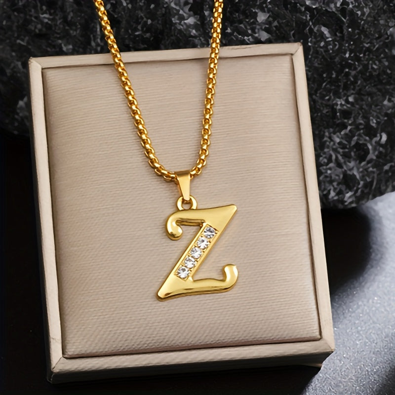 Crystal Accent Initial Necklace - Rose & Oliver
