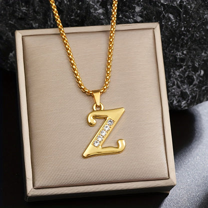 Crystal Accent Initial Necklace - Rose & Oliver