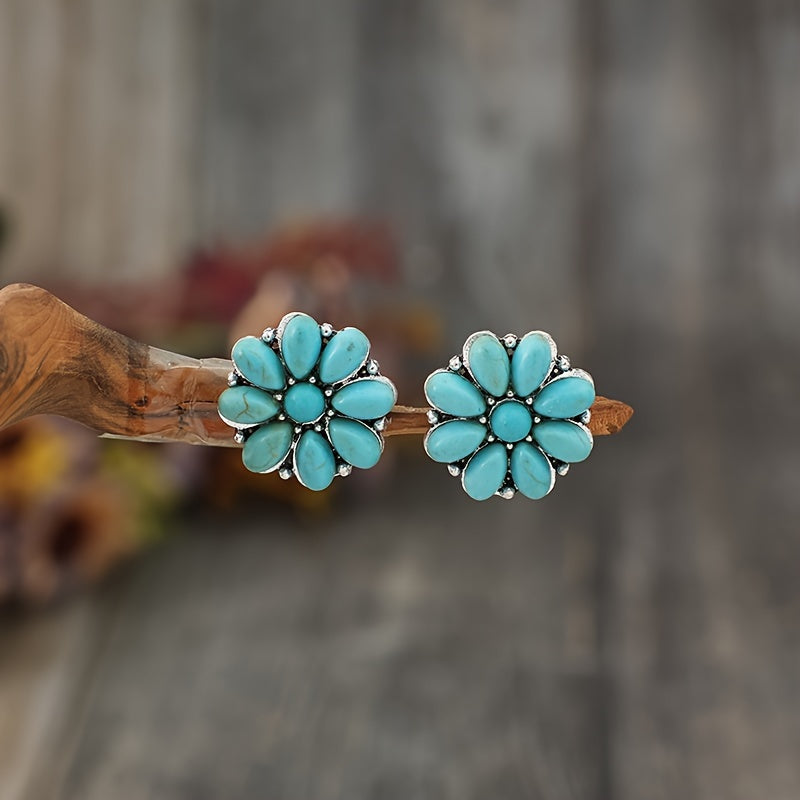 Serelith Turquoise Petal Studs - Rose & Oliver