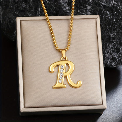 Crystal Accent Initial Necklace - Rose & Oliver