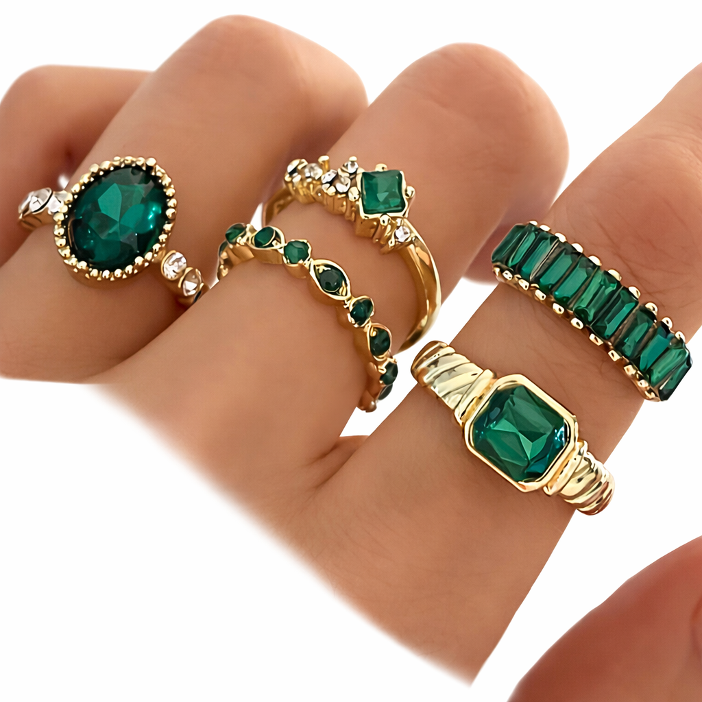 Johanna Emerald Ring Set - Rose & Oliver