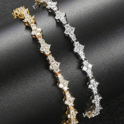 Classic Cluster Tennis Bracelet (Gold) - Rose & Oliver