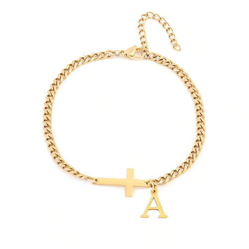 Initial Cross Bracelet - Rose & Oliver