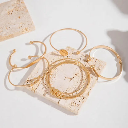 Knotted Elegance Bracelet Set (Gold) - Rose & Oliver