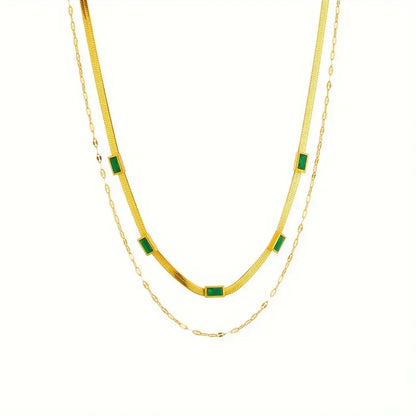 Sorella Gem Double Layer Retro Necklace - Rose & Oliver