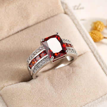 Silver Ruby Split-Shank Ring by Rose & Oliver - product image 1