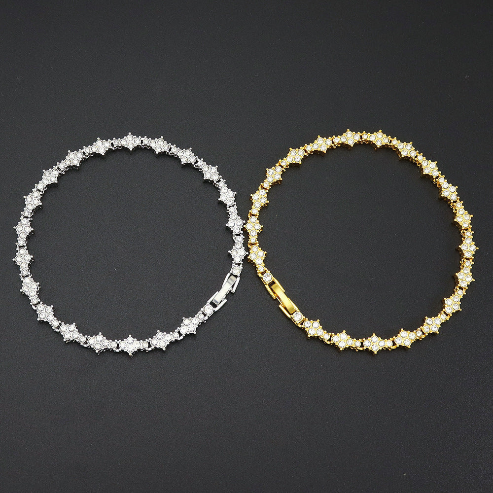 Classic Cluster Tennis Bracelet (White Gold) - Rose & Oliver