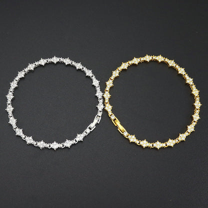 Classic Cluster Tennis Bracelet (White Gold) - Rose & Oliver