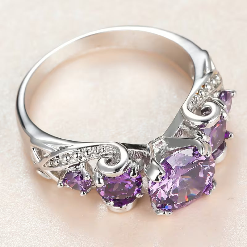 Vintage Amethyst Ring (Silver) - Rose & Oliver