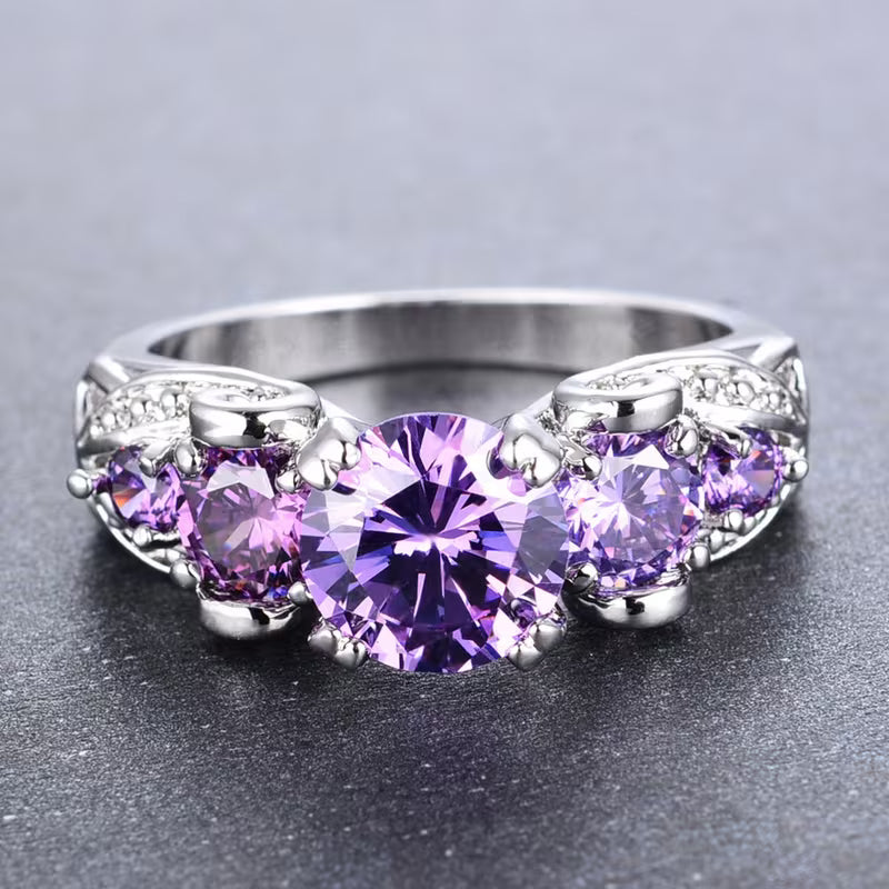 Vintage Amethyst Ring (Silver) - Rose & Oliver