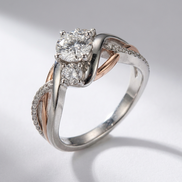 Silver Rose Gold Diamond Twist Ring by Rose & Oliver - product image 1