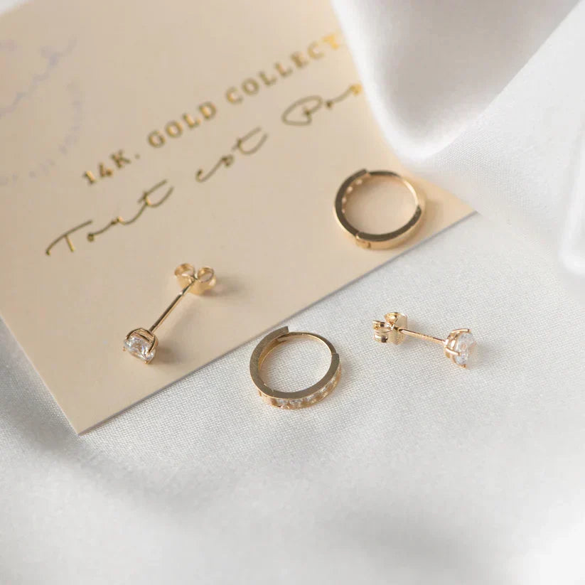 Dara Brilliant Stone Earrings Set - Rose & Oliver