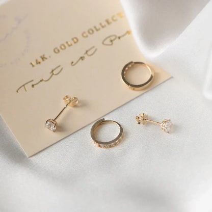 Dara Brilliant Stone Earrings Set - Rose & Oliver