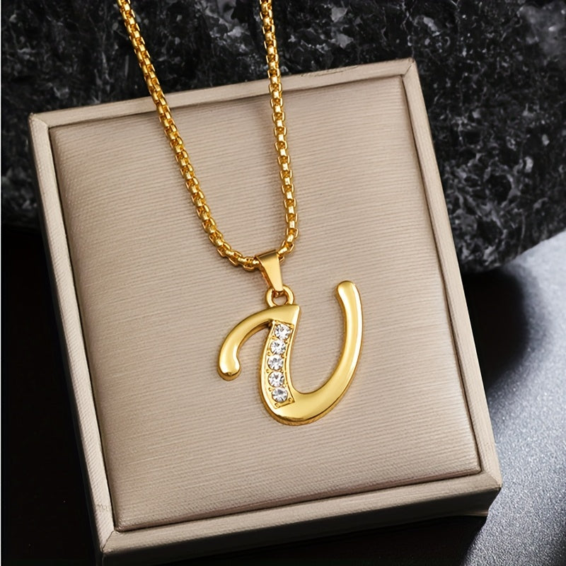 Crystal Accent Initial Necklace - Rose & Oliver