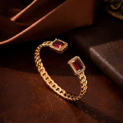 Veloria Ruby Open Bracelet - Rose & Oliver