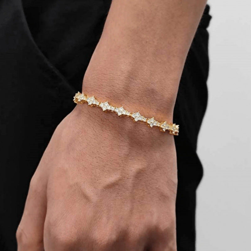 Classic Cluster Tennis Bracelet (White Gold) - Rose & Oliver
