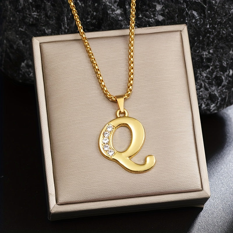 Crystal Accent Initial Necklace - Rose & Oliver