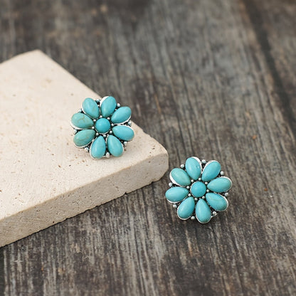 Serelith Turquoise Petal Studs - Rose & Oliver