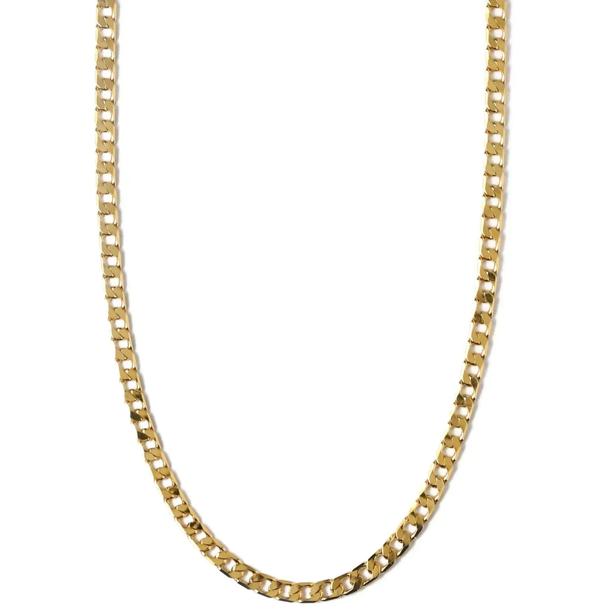 Flat Link Curb Chain Necklace (White Gold) - Rose & Oliver