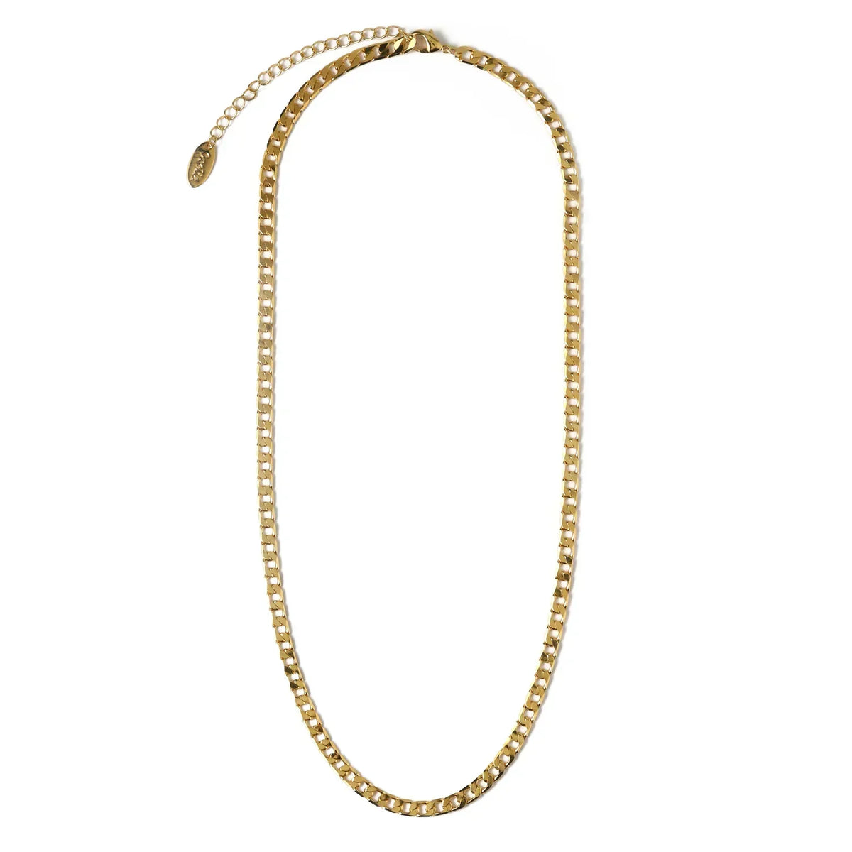 Flat Link Curb Chain Necklace (White Gold) - Rose & Oliver