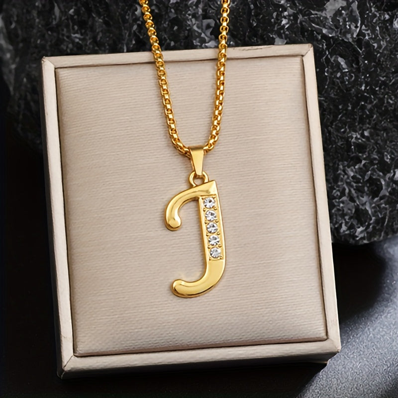 Crystal Accent Initial Necklace - Rose & Oliver
