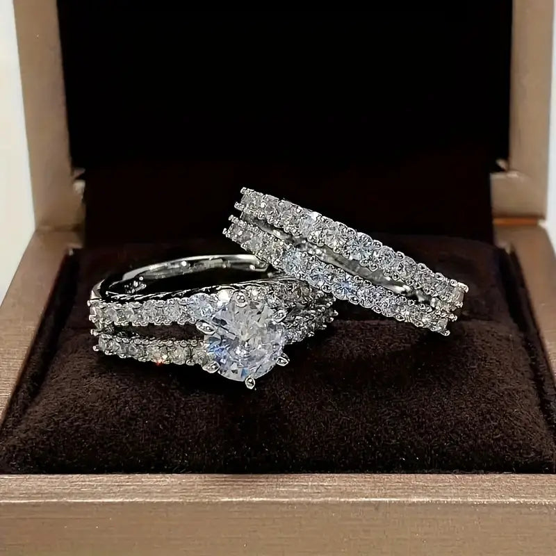 Eternal Radiance Ring Set (White Gold) - Rose & Oliver