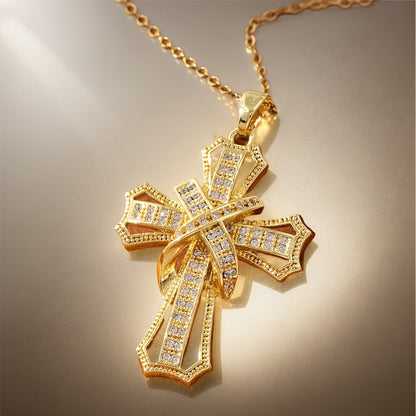 Radiant Cross Pendant Necklace - Rose & Oliver