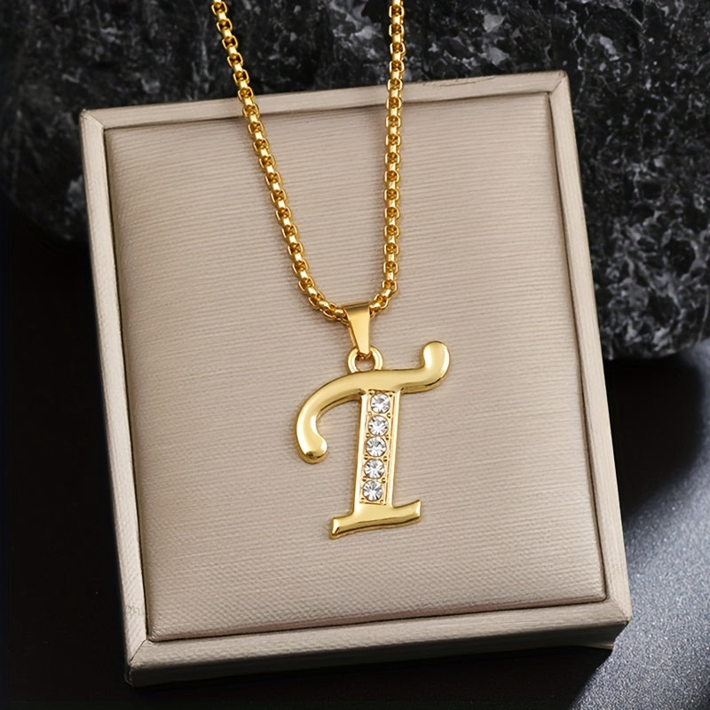 Crystal Accent Initial Necklace - Rose & Oliver