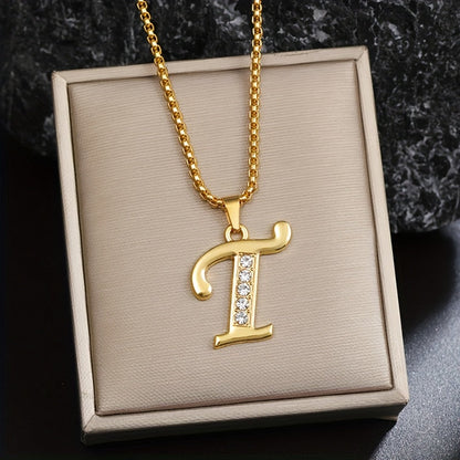 Crystal Accent Initial Necklace - Rose & Oliver