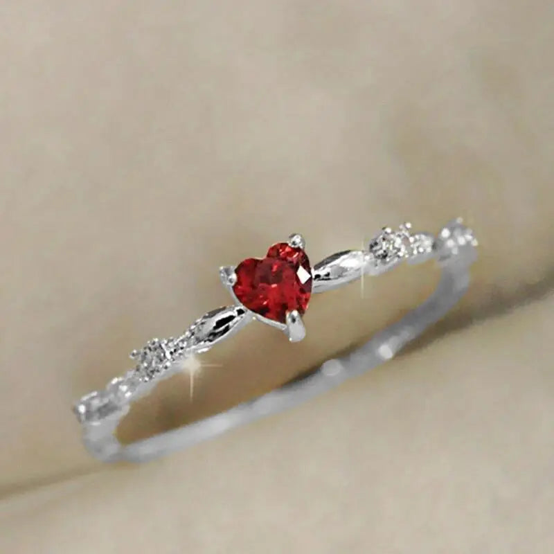 Gold Ruby Heart Ring - Rose & Oliver