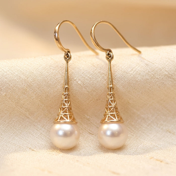 Gold Filigree Pearl Drop Earrings by Rose & Oliver - product image 1