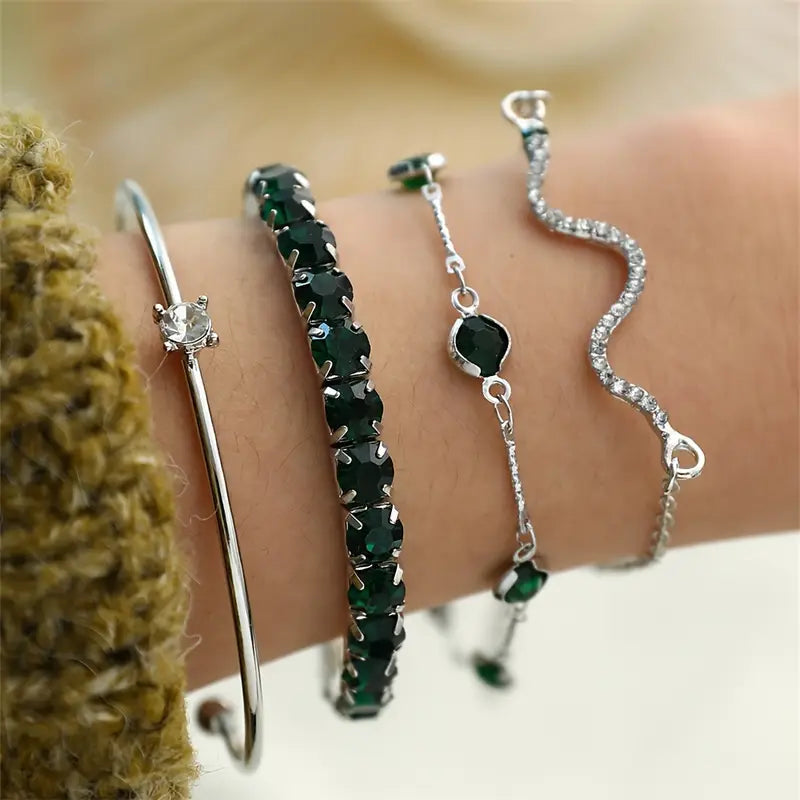 Johanna Emerald Bracelet Set - Rose & Oliver