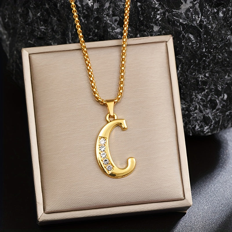 Crystal Accent Initial Necklace - Rose & Oliver
