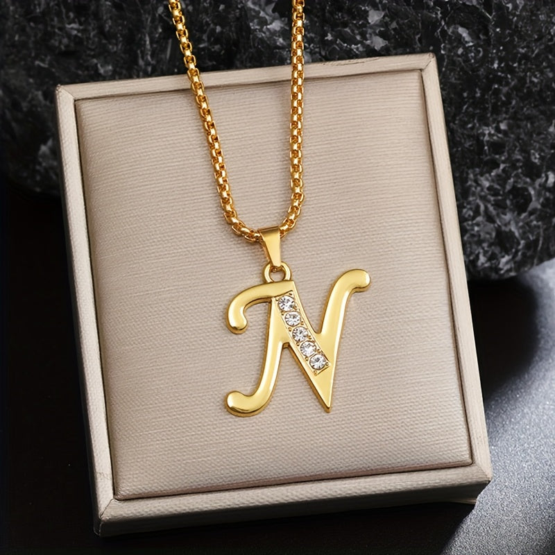 Crystal Accent Initial Necklace - Rose & Oliver