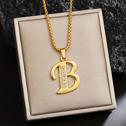 Crystal Accent Initial Necklace - Rose & Oliver