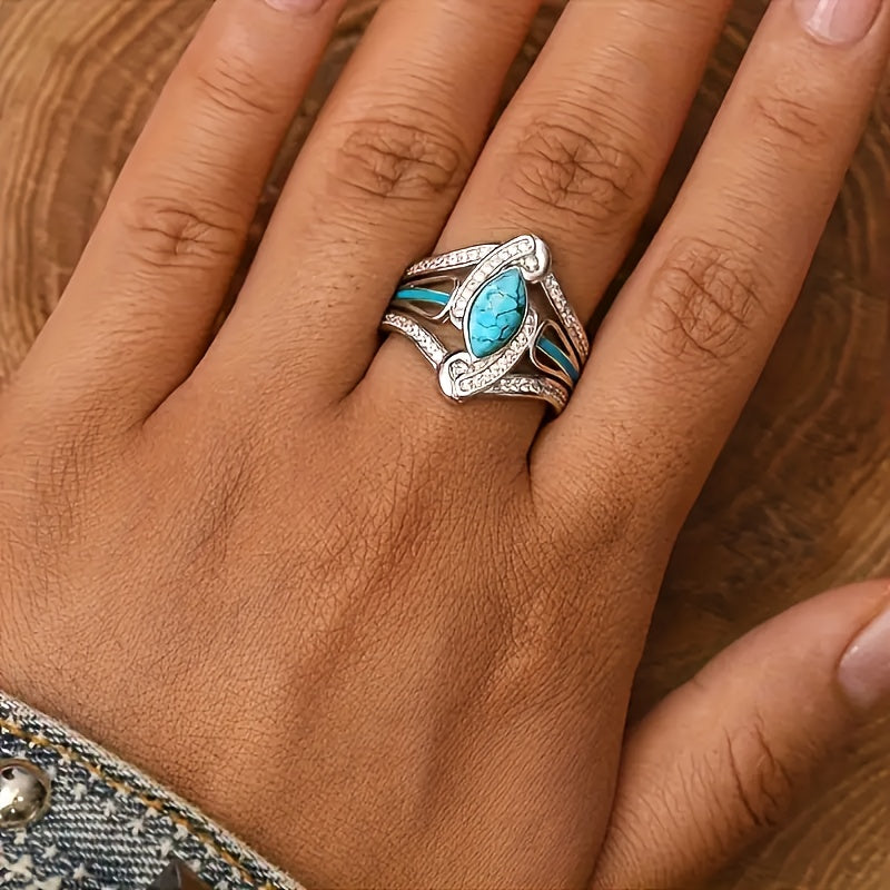 Turquoise Marquise Statement Ring - Rose & Oliver