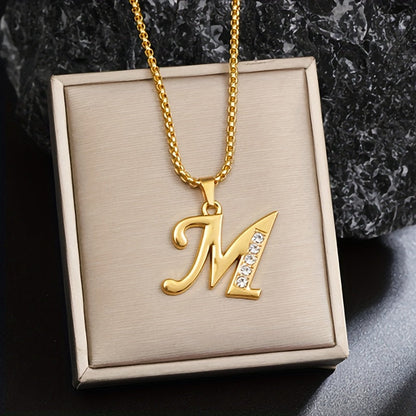 Crystal Accent Initial Necklace - Rose & Oliver