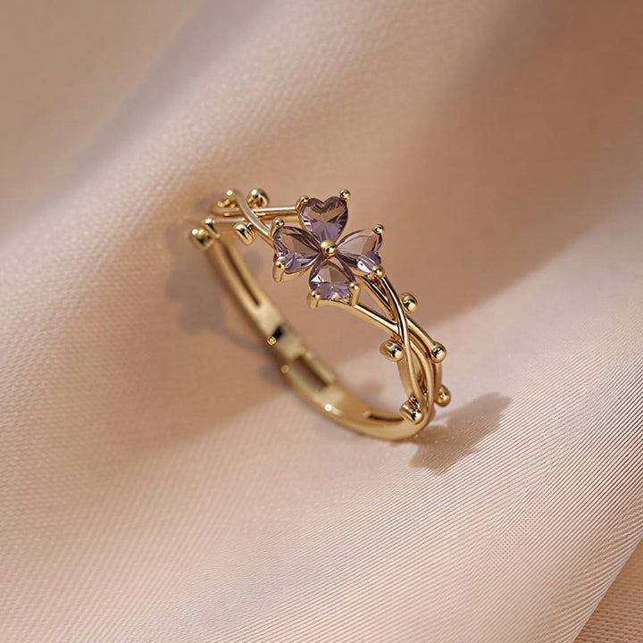 Amethyst Flower Ring - (Adjustable) by Rose & Oliver - product image 1