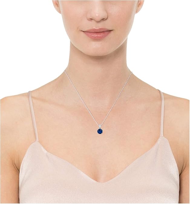 Round Cut Sapphire Necklace - Rose & Oliver
