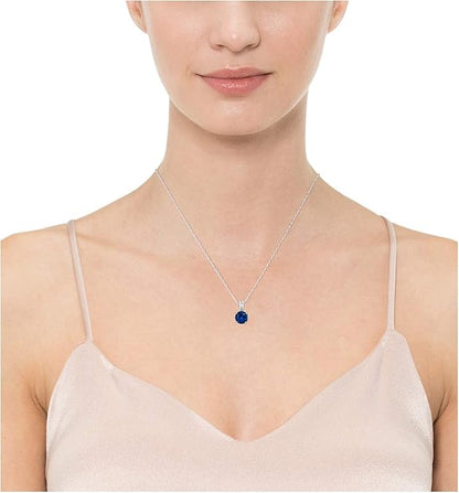 Round Cut Sapphire Necklace - Rose & Oliver
