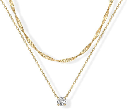 Halo Layered Necklace - Rose & Oliver